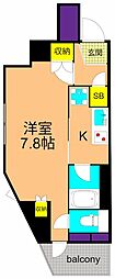 プレール・ドゥーク品川西大井 1Kの間取図画像