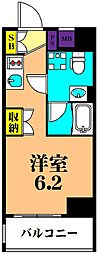 PREMIUMCUBE大井町#mo 1Kの間取図画像