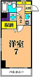 大井町タウンハウス 1Kの間取図画像