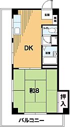 サンハイツ寿 1DKの間取図画像