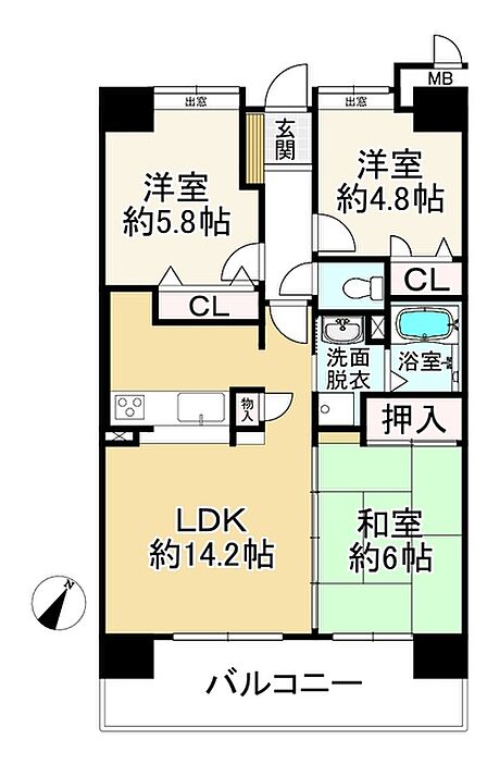 3LDK 間取り