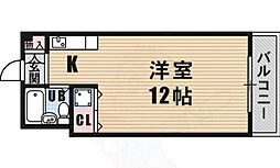 ガーデン弁天町 1Kの間取図画像
