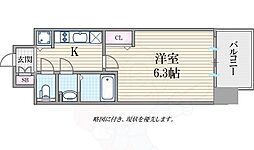 アドバンス大阪ドーム前アヴェニール 1Kの間取図画像
