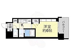 プレサンス大正エミナンス 9階1Kの間取り