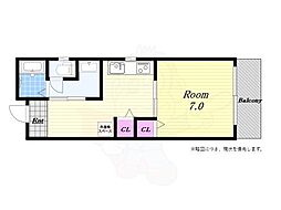 古田ハイツ 1DKの間取図画像