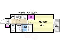 フォーリアライズ弁天町クロス 1Kの間取図画像