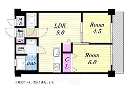 第10柴田ビル 2LDKの間取図画像