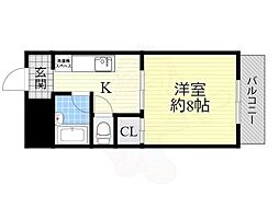 レクシア西九条 1Kの間取図画像