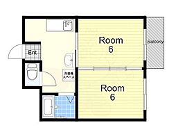 ホワイトハイツ 2Kの間取図画像