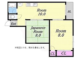 エトス2 2LDKの間取図画像
