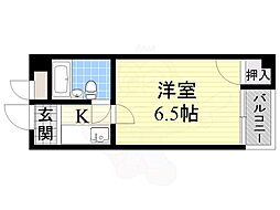 岡久ハイツ 1Kの間取図画像