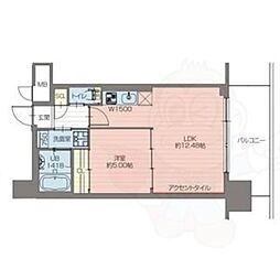 プレジオ弁天町 1LDKの間取図画像