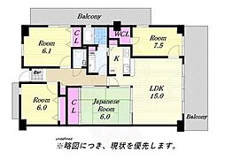 ベイシティ大阪ウエストアヴェニュー 4LDKの間取図画像