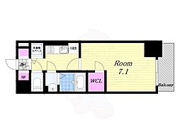 ESPLACEOSAKAGULFRESIDENCE 1Kの間取図画像