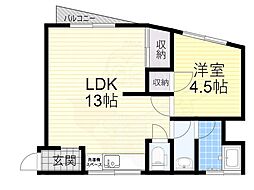 カツラビル 1LDKの間取図画像