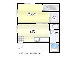 三先ハイツ 1DKの間取図画像