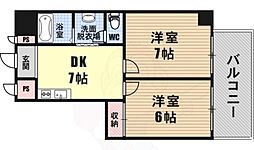スカイハイツ 2DKの間取図画像