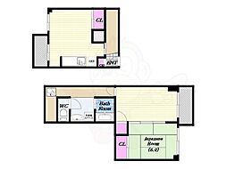 天保山第五コーポ1号棟 2LDKの間取図画像