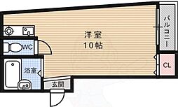 アヴァンス弁天町2 ワンルームの間取図画像