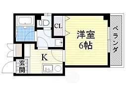 ハイツリバーシティー 1Kの間取図画像