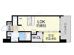 セレニテ阿波座ミラク 1LDKの間取図画像