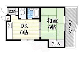 シルバーハイツ 1DKの間取図画像