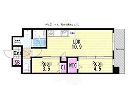 スプランディッド大阪ベイサイドDUE 1SLDKの間取図画像