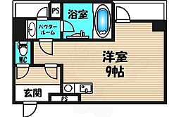 リヴェール阿波座 ワンルームの間取図画像