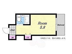 MKビル梅香 ワンルームの間取図画像
