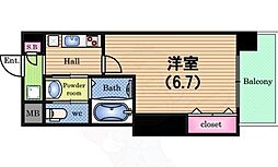 Luxeドーム前1 1Kの間取図画像