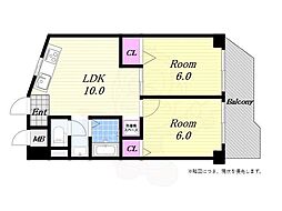 第六柴田ビル 2LDKの間取図画像