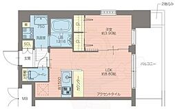 プレジオ弁天町ASIAN 1LDKの間取図画像