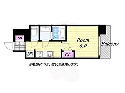 プレリス阿波座Bloom 1Kの間取図画像