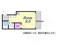 ラムサール8T" ワンルームの間取図画像