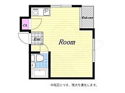 ライラックパート1 ワンルームの間取図画像
