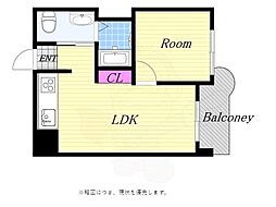 松栄ハイツ 1LDKの間取図画像