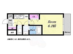 パークフラッツ弁天町駅前 1Kの間取図画像