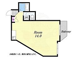 サンハイツ市岡 ワンルームの間取図画像