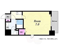 フォーリアライズ大正ソーレ 1Kの間取図画像