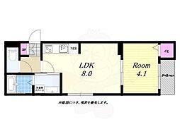 ハーモニーテラス伝法VI 1LDKの間取図画像