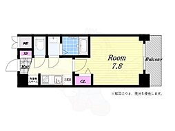 ソルテラス大阪BAY STATION SIDE 1Kの間取図画像