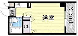 童夢ハイツマナベ 1Kの間取図画像