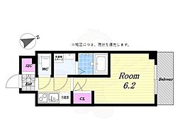エスリード大阪NEXUS 1Kの間取図画像