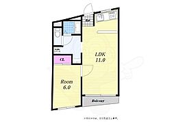 ヴィラナリー港晴 1DKの間取図画像
