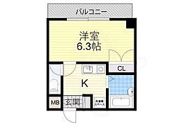 マンション弥栄 1Kの間取図画像
