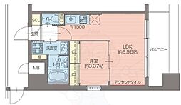 プレジオ弁天町EURO 1LDKの間取図画像