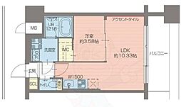 プレジオ弁天町EURO 1LDKの間取図画像