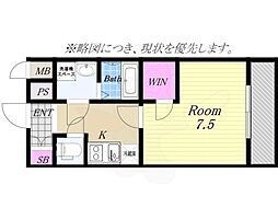 エスプレイス大阪ベイシティ 1Kの間取図画像