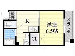 新港ハイツ 1Kの間取図画像