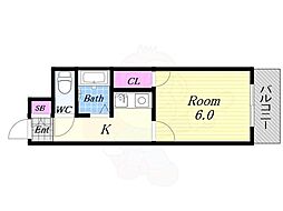 コスモガーデン 1Kの間取図画像